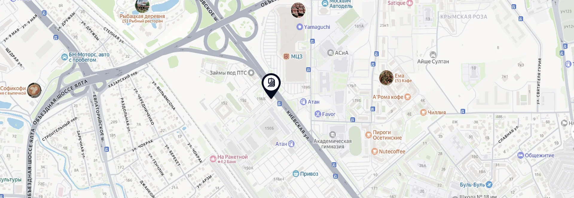 Офис Black Horse Team: Симферополь, улица Киевская, 156. Расположение на карте.